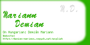 mariann demian business card